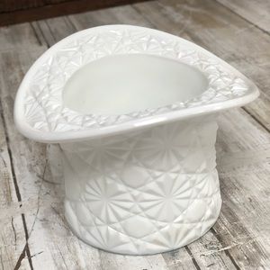 Milk Glass Hat Bowl Dish Planter Vintage